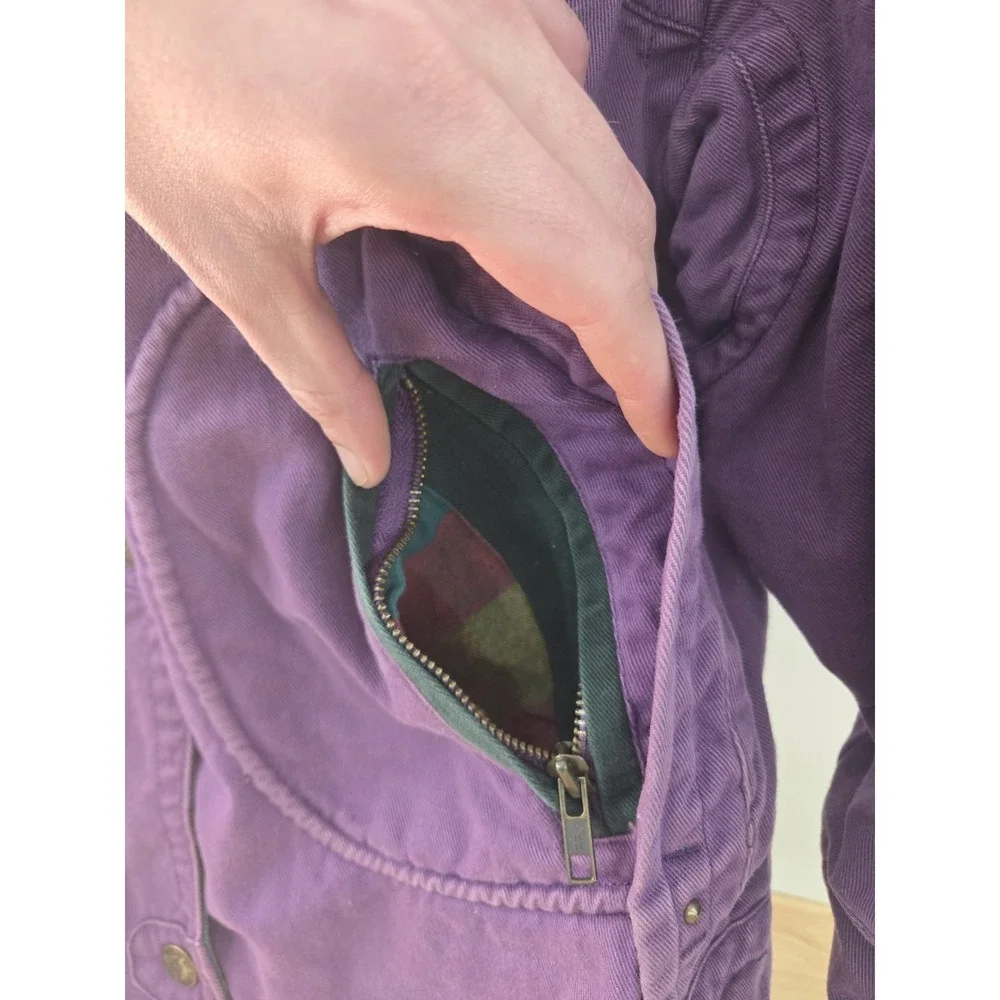 Vintage Mulberry‎ Street Cotton Coat Jacket Womens Large Full Zip Purple